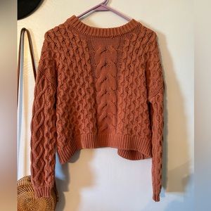 Moon & Madison burnt orange cropped sweater